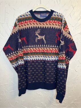 Vintage 70s 80s Pendleton Fair Isle Christmas Holiday Sweater Size Large